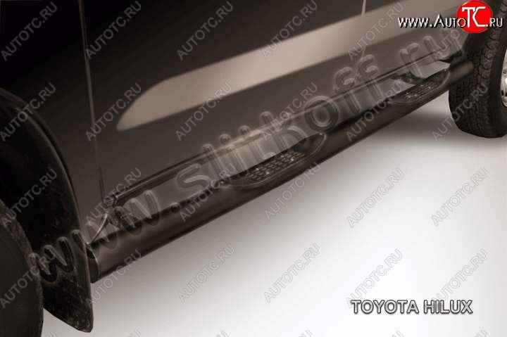 15 899 р. Защита порогов из труб d76 Slitkoff Toyota Hilux AN10,AN20 дорестайлинг (2004-2008) (Цвет: серебристый)  с доставкой в г. Кемерово