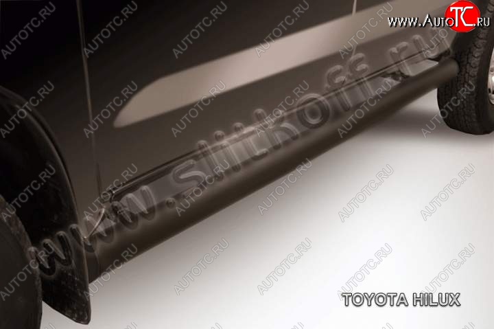 12 999 р. Защита порогов Slitkoff Toyota Hilux AN10,AN20 дорестайлинг (2004-2008) (Цвет: серебристый)  с доставкой в г. Кемерово