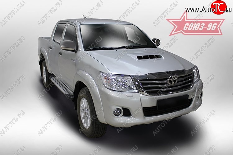 9 899 р. Пороги из алюминиевого профиля Souz-96  Toyota Hilux  AN20,AN30 (2011-2016)  2-ой рестайлинг  с доставкой в г. Кемерово
