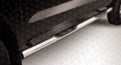 Защита порогов из трубы d76 мм с пластиковыми вставками для ног Slitkoff Toyota Hilux AN10,AN20 дорестайлинг (2004-2008) (дорестайлинг)