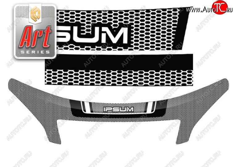 2 799 р. Дефлектор капота CA-Plastiс exclusive  Toyota Ipsum  ACM20 (2001-2003) дорестайлинг (Серия Art белая)  с доставкой в г. Кемерово