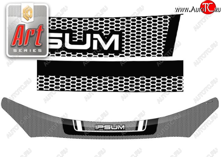 2 699 р. Дефлектор капота CA-Plastiс  Toyota Ipsum  ACM20 (2001-2003) дорестайлинг (Серия Art черная)  с доставкой в г. Кемерово