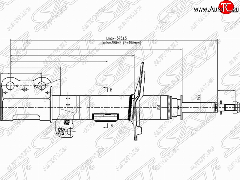 3 699 р. Правый амортизатор передний SAT Toyota Noah 1 дорестайлинг (2001-2004)  с доставкой в г. Кемерово