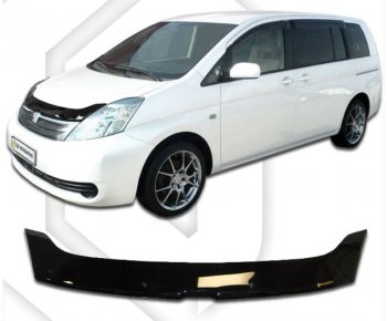 1 989 р. Дефлектор капота CA-Plastic Toyota Isis XM10 дорестайлинг (2004-2007) (серия Classic черный, Без надписи)  с доставкой в г. Кемерово. Увеличить фотографию 2