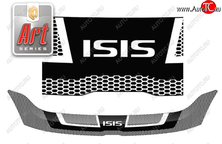 2 399 р. Дефлектор капота CA-Plastic  Toyota Isis  XM10 (2004-2009) дорестайлинг, 1-ый рестайлинг (Серия Art графит)  с доставкой в г. Кемерово