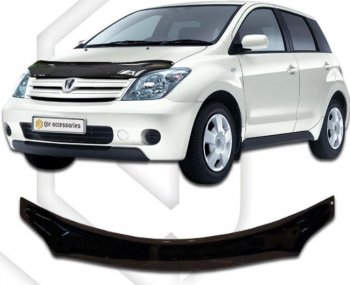 2 969 р. Дефлектор капота CA-Plastic Toyota Ist XP60 дорестайлинг (2001-2005) (серия Classic черный, Без надписи)  с доставкой в г. Кемерово. Увеличить фотографию 2