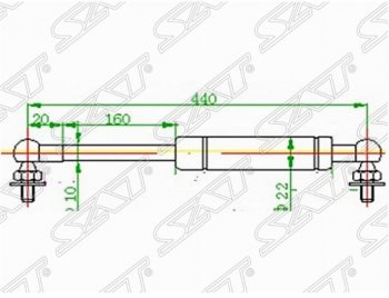 779 р. Газовый упор капота SAT  Toyota Land Cruiser  100 (1998-2007) дорестайлинг, 1-ый рестайлинг, 2-ой рестайлинг  с доставкой в г. Кемерово. Увеличить фотографию 1