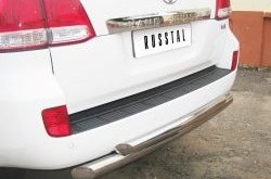 Защита заднего бампера (Ø76 и 63 мм, дуга, нержавейка) SLITKOFF Toyota Land Cruiser  100 (1998-2007) дорестайлинг, 1-ый рестайлинг, 2-ой рестайлинг