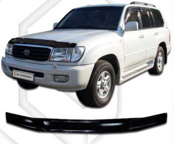 1 999 р. Дефлектор капота CA-Plastic  Toyota Land Cruiser ( J105,  100) (1998-2007) дорестайлинг (серия Classic черный, Без надписи)  с доставкой в г. Кемерово. Увеличить фотографию 2