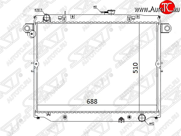 12 399 р. Радиатор двигателя SAT (1HDFTE 4.2 DIESEL) Toyota Land Cruiser 100 1-ый рестайлинг (2002-2005)  с доставкой в г. Кемерово
