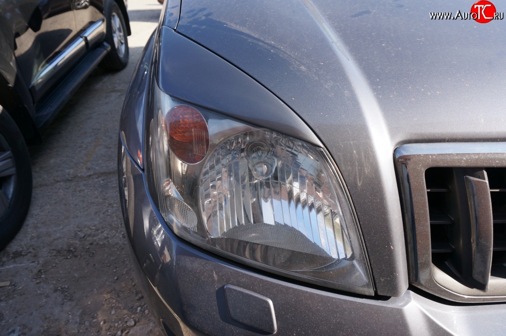 2 249 р. Реснички на фары Sport  Toyota Land Cruiser Prado  J120 (2002-2009) (Неокрашенные)  с доставкой в г. Кемерово