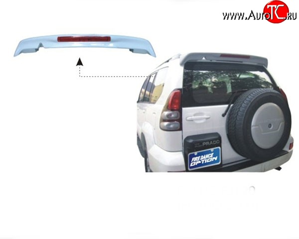 5 899 р. Спойлер M-VRS Toyota Land Cruiser Prado J120 (2002-2009) (Неокрашенный)  с доставкой в г. Кемерово