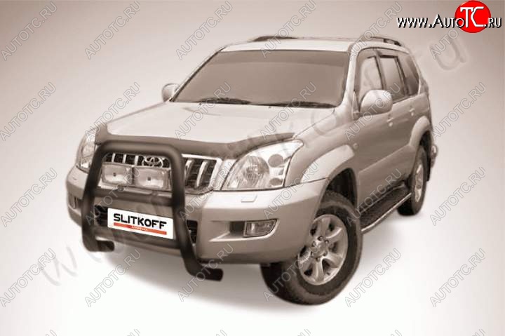 22 999 р. Кенгурятник d76 высокий  Toyota Land Cruiser Prado  J120 (2002-2009) (Цвет: серебристый)  с доставкой в г. Кемерово