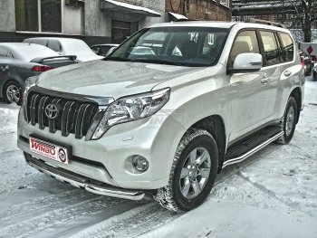 Защита переднего бампера WINBO (Ø76 мм, нержавейка) Toyota Land Cruiser Prado ( J120,  J150) (2002-2013) дорестайлинг