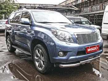15 799 р. Защита переднего бампера WINBO (Ø76 мм, нержавейка) Toyota Land Cruiser Prado J150 дорестайлинг (2009-2013)  с доставкой в г. Кемерово. Увеличить фотографию 3