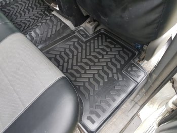 2 099 р. Комплект ковриков в салон (правый руль) Aileron 3D (с подпятником) Toyota Land Cruiser Prado J120 (2002-2009)  с доставкой в г. Кемерово. Увеличить фотографию 4