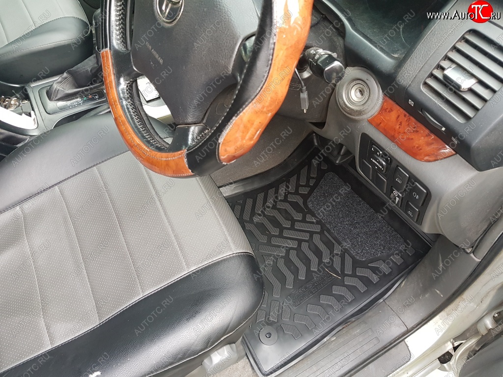 2 099 р. Комплект ковриков в салон (правый руль) Aileron 3D (с подпятником) Toyota Land Cruiser Prado J120 (2002-2009)  с доставкой в г. Кемерово