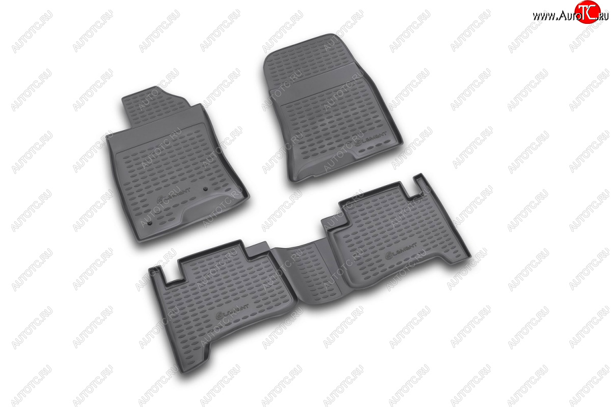2 449 р. Комплект ковриков салона Element (полиуретан) Toyota Land Cruiser Prado J120 (2002-2009) (Серые)  с доставкой в г. Кемерово
