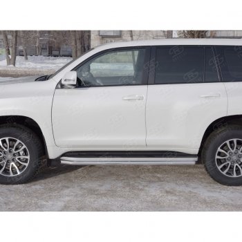 15 999 р. Защита порогов (Ø42 мм, нержавейка) SLITKOFF Toyota Land Cruiser Prado J150 2-ой рестайлинг (2017-2020)  с доставкой в г. Кемерово. Увеличить фотографию 2