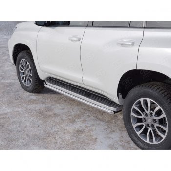 15 999 р. Защита порогов (Ø42 мм, нержавейка) SLITKOFF Toyota Land Cruiser Prado J150 2-ой рестайлинг (2017-2020)  с доставкой в г. Кемерово. Увеличить фотографию 4