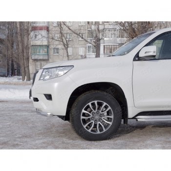 18 399 р. Защита переднего бампера (Ø63 мм, нержавейка) SLITKOFF Toyota Land Cruiser Prado J150 2-ой рестайлинг (2017-2020)  с доставкой в г. Кемерово. Увеличить фотографию 4