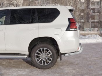 20 349 р. Защита заднего бампера (Ø63 мм, нержавейка) SLITKOFF  Toyota Land Cruiser Prado  J150 (2017-2020) 2-ой рестайлинг  с доставкой в г. Кемерово. Увеличить фотографию 2