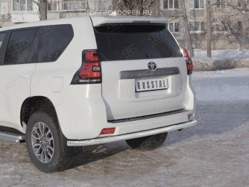 20 349 р. Защита заднего бампера (Ø63 мм, нержавейка) SLITKOFF  Toyota Land Cruiser Prado  J150 (2017-2020) 2-ой рестайлинг  с доставкой в г. Кемерово. Увеличить фотографию 4