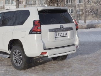 17 399 р. Защита заднего бампера (Ø76 мм, нержавейка) SLITKOFF  Toyota Land Cruiser Prado  J150 (2017-2020) 2-ой рестайлинг  с доставкой в г. Кемерово. Увеличить фотографию 3