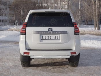 17 399 р. Защита заднего бампера (Ø76 мм, нержавейка) SLITKOFF  Toyota Land Cruiser Prado  J150 (2017-2020) 2-ой рестайлинг  с доставкой в г. Кемерово. Увеличить фотографию 4