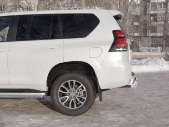 Защита заднего бампера (Ø76 мм, нержавейка) SLITKOFF Toyota Land Cruiser Prado  J150 (2017-2020) 2-ой рестайлинг