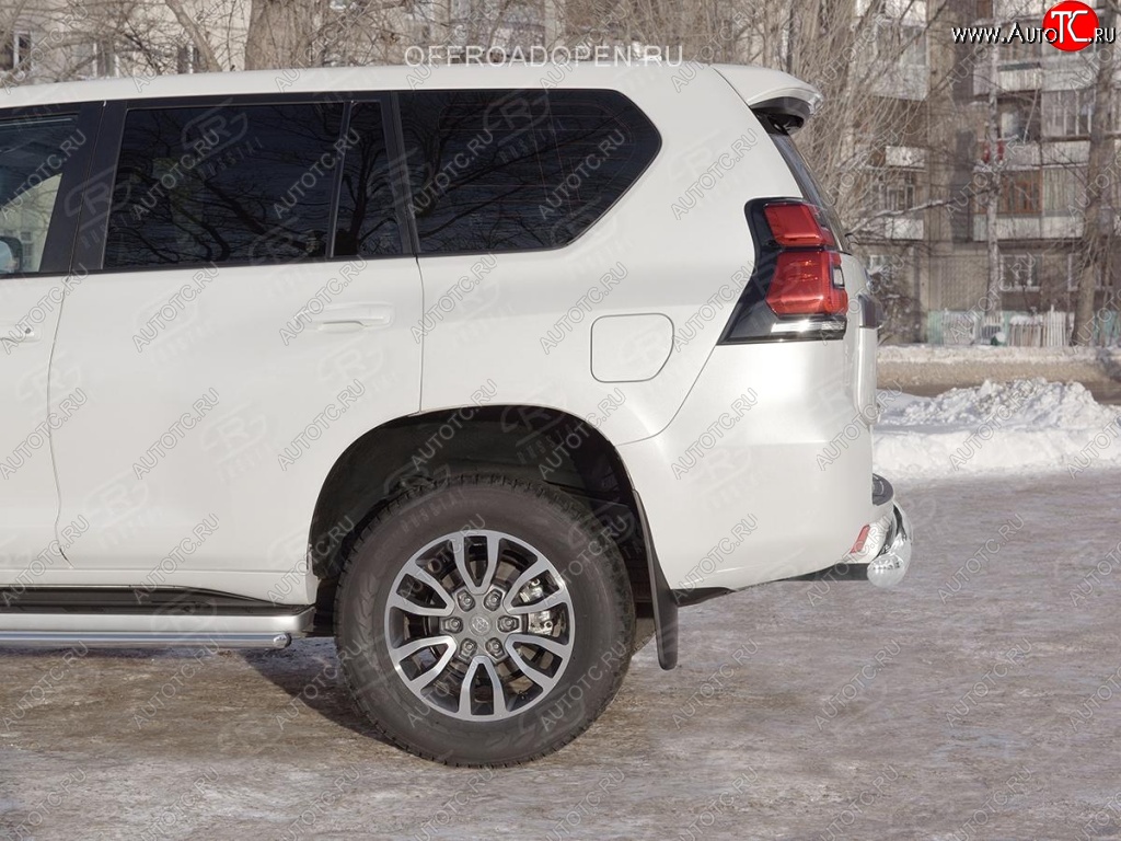 17 399 р. Защита заднего бампера (Ø76 мм, нержавейка) SLITKOFF  Toyota Land Cruiser Prado  J150 (2017-2020) 2-ой рестайлинг  с доставкой в г. Кемерово