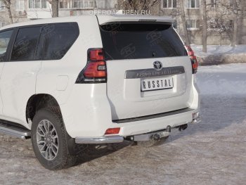 10 999 р. Защита заднего бампера (Ø76 мм уголки, нержавейка) SLITKOFF  Toyota Land Cruiser Prado  J150 (2017-2020) 2-ой рестайлинг  с доставкой в г. Кемерово. Увеличить фотографию 4