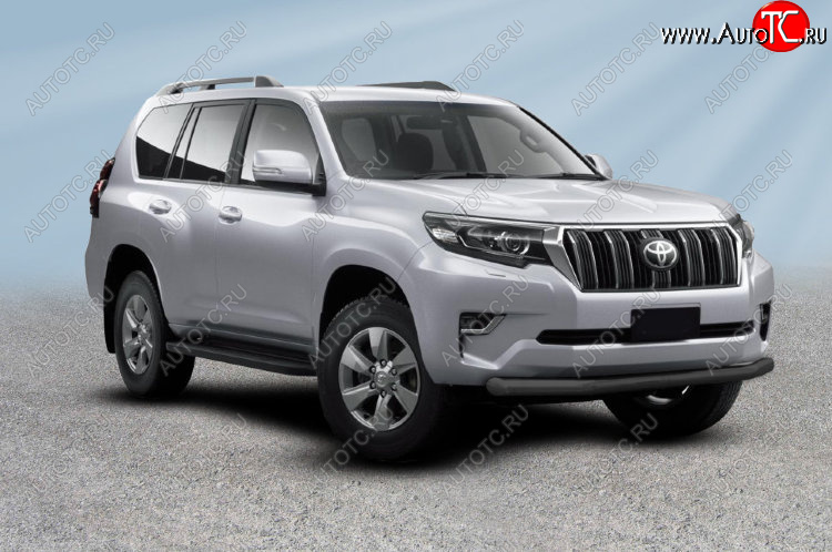 11 299 р. Защита переднего бампера Slitkoff (Ø мм). Toyota Land Cruiser Prado J150 2-ой рестайлинг (2017-2020) (Сталь с полимерным покрытием. Цвет: черный)  с доставкой в г. Кемерово