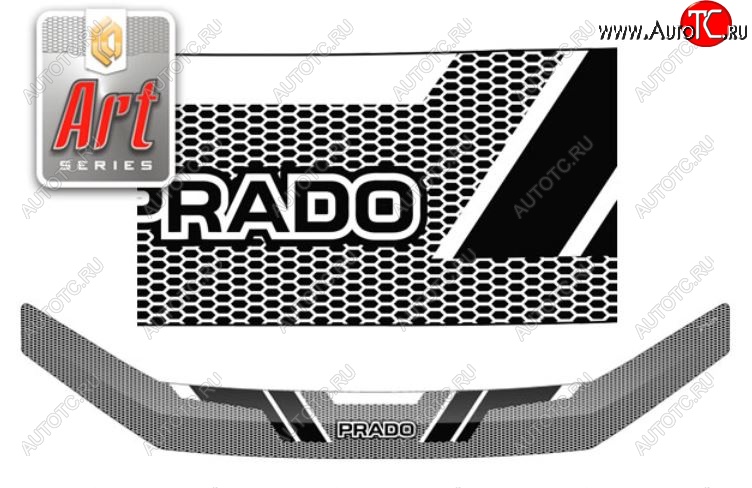 2 479 р. Дефлектор капота CA-Plastiс  Toyota Land Cruiser Prado  J150 (2017-2020) 2-ой рестайлинг (Серия Art серебро)  с доставкой в г. Кемерово