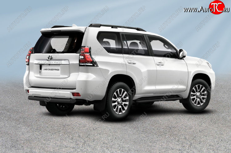 9 699 р. Защита заднего бампера Slitkoff (Ø 57 мм, короткая)  Toyota Land Cruiser Prado  J150 (2017-2020) 2-ой рестайлинг (Сталь с полимерным покрытием. Цвет: черный)  с доставкой в г. Кемерово