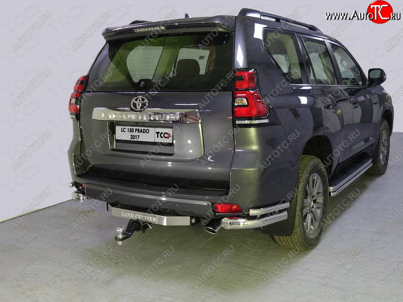 26 499 р. Защита заднего бампера (уголки двойные) ТСС 76,1/42,4 мм  Toyota Land Cruiser Prado  J150 (2017-2020) 2-ой рестайлинг  с доставкой в г. Кемерово