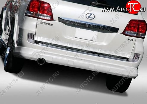 23 249 р. Накладка на задний бампер Branew Toyota Land Cruiser 200 1-ый рестайлинг (2012-2015) (Неокрашенная)  с доставкой в г. Кемерово