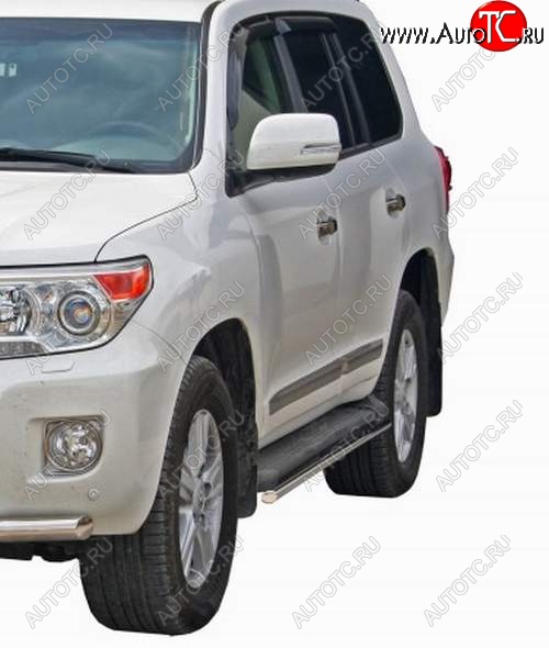 23 499 р. Защита порогов ТехноСфера (Техно Сфера) (нержавейка, 40 mm)  Toyota Land Cruiser  200 (2012-2015) 1-ый рестайлинг  с доставкой в г. Кемерово