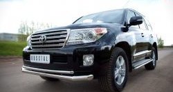 23 999 р. Защита переднего бампера (2 трубыØ76 и 42 мм, нержавейка) SLITKOFF  Toyota Land Cruiser  200 (2012-2015) 1-ый рестайлинг  с доставкой в г. Кемерово. Увеличить фотографию 1