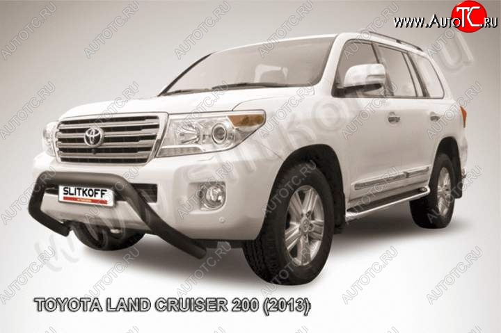 20 599 р. Кенгурятник d76 низкий широкий мини  Toyota Land Cruiser  200 (2012-2015) 1-ый рестайлинг (Цвет: серебристый)  с доставкой в г. Кемерово