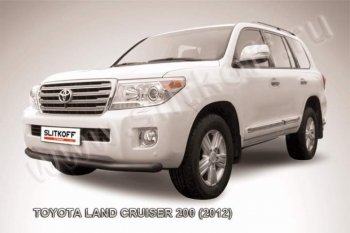 9 999 р. Защита переднего бампер Slitkoff  Toyota Land Cruiser  200 (2012-2015) 1-ый рестайлинг (Цвет: серебристый)  с доставкой в г. Кемерово. Увеличить фотографию 1