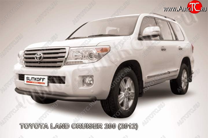 9 999 р. Защита переднего бампер Slitkoff  Toyota Land Cruiser  200 (2012-2015) 1-ый рестайлинг (Цвет: серебристый)  с доставкой в г. Кемерово