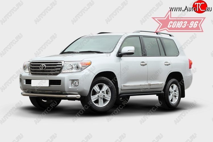 19 079 р. Защита переднего бампера одинарная Souz-96 (d76)  Toyota Land Cruiser  200 (2012-2015) 1-ый рестайлинг  с доставкой в г. Кемерово