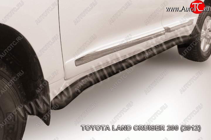 13 199 р. Защита порогов Slitkoff  Toyota Land Cruiser  200 (2012-2015) 1-ый рестайлинг (Цвет: серебристый)  с доставкой в г. Кемерово