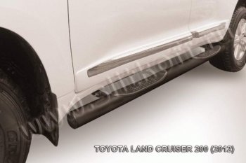 17 949 р. Защита порогов Slitkoff Toyota Land Cruiser 200 1-ый рестайлинг (2012-2015) (Цвет: серебристый)  с доставкой в г. Кемерово. Увеличить фотографию 1