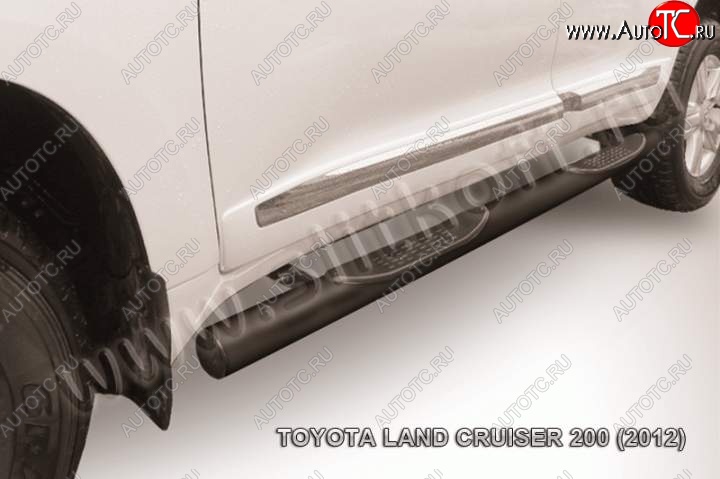 17 949 р. Защита порогов Slitkoff Toyota Land Cruiser 200 1-ый рестайлинг (2012-2015) (Цвет: серебристый)  с доставкой в г. Кемерово