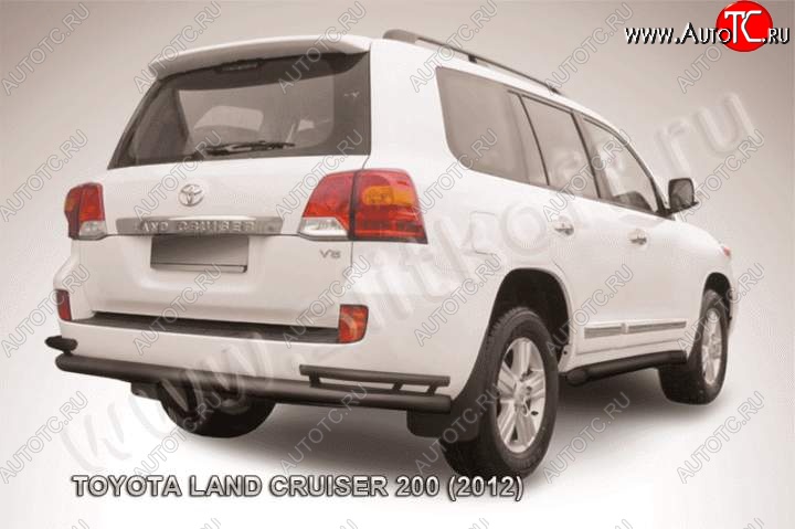8 349 р. Уголки d76+d42 двойные Toyota Land Cruiser 200 1-ый рестайлинг (2012-2015) (Цвет: серебристый)  с доставкой в г. Кемерово