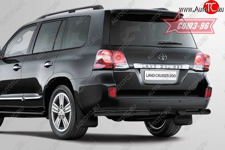 1 169 р. Защита заднего бампера из боковых уголков Souz-96 (d76) Toyota Land Cruiser 200 1-ый рестайлинг (2012-2015)  с доставкой в г. Кемерово