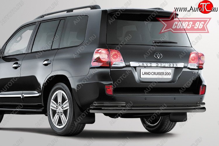 25 109 р. Двойная защита заднего бампера Souz-96 Black (d76/42)  Toyota Land Cruiser  200 (2012-2015) 1-ый рестайлинг  с доставкой в г. Кемерово
