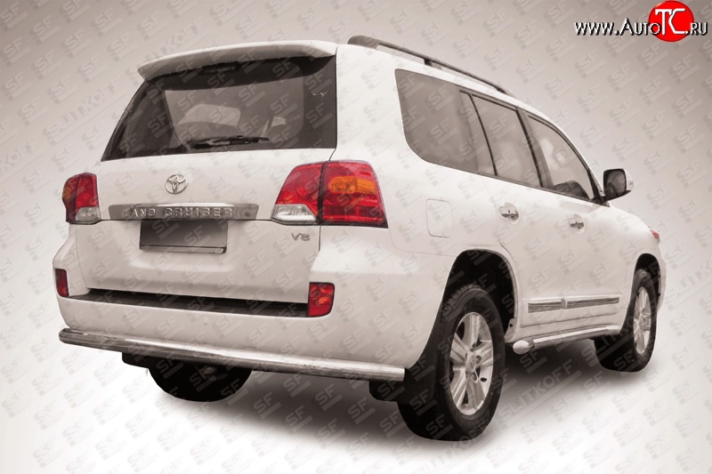 18 549 р. Защита заднего бампера Slitkoff (Ø 76 мм)  Toyota Land Cruiser  200 (2012-2015) 1-ый рестайлинг (Нержавеющая сталь)  с доставкой в г. Кемерово